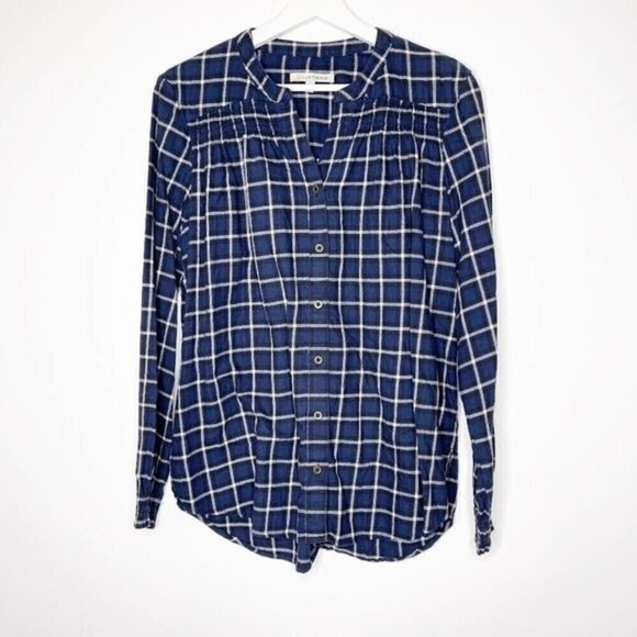 41 Hawthorn Tops - 41 HAWTHORN Mataya Smocked Flannel Shirt 